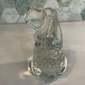Art Glass Hound Dog With Controlled BubblesGlass Paperweight